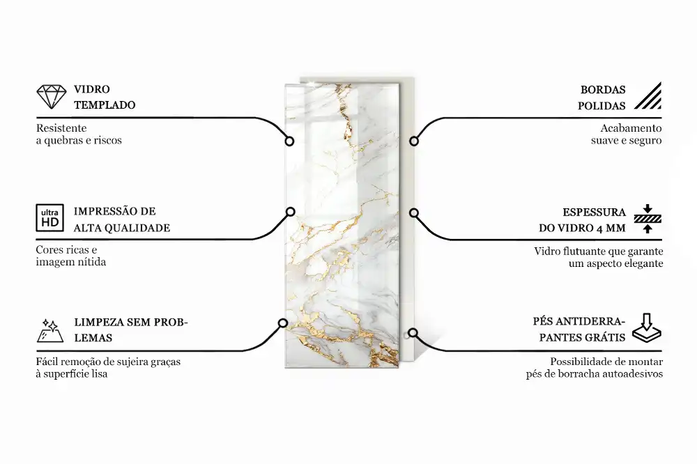 Plateau de table rectangulaire avec décorations en mosaïque