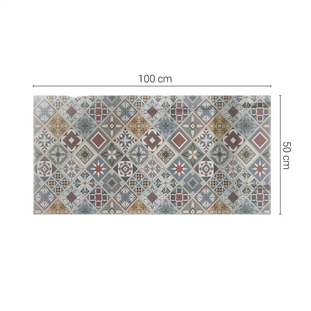 Plateau de table rectangulaire avec décorations en mosaïque