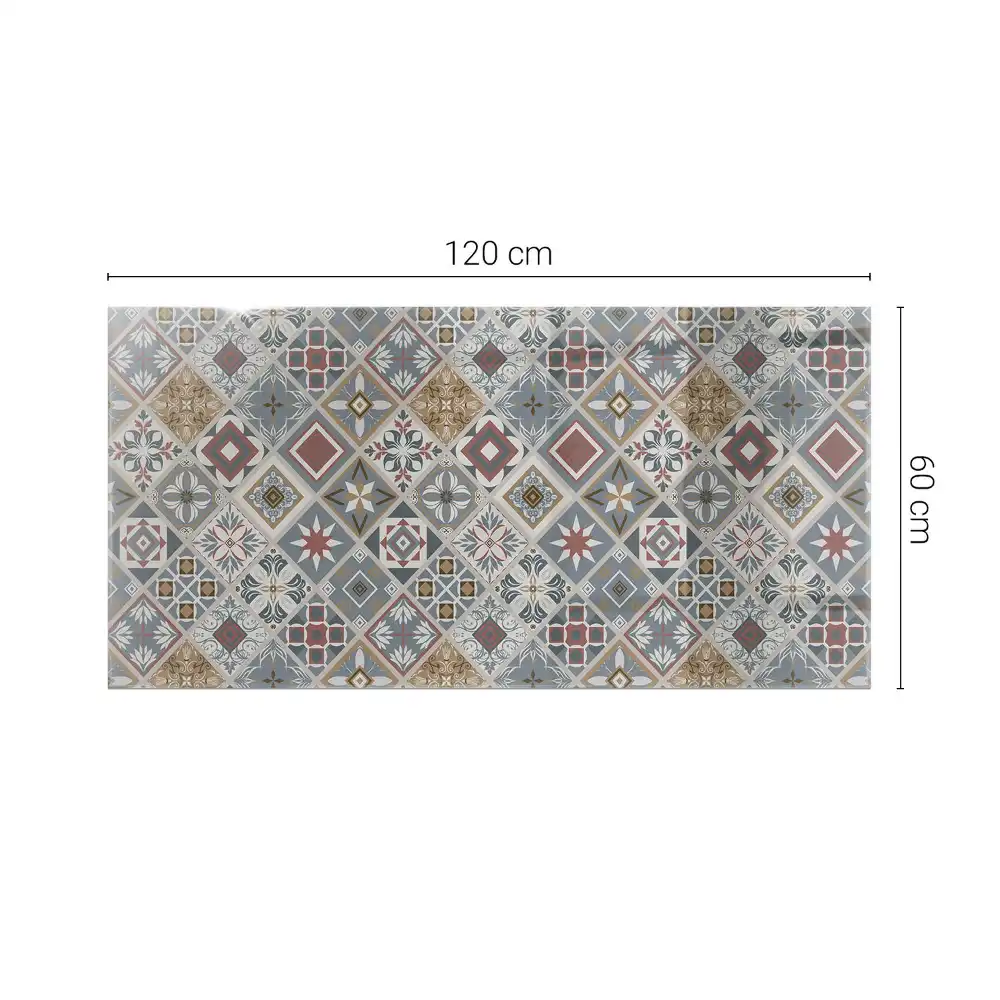 Plateau de table rectangulaire avec décorations en mosaïque