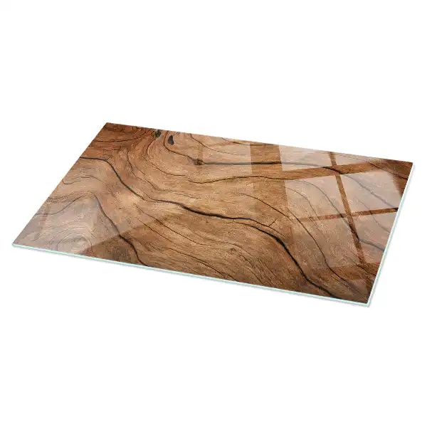 Plateau rectangulaire en verre avec motif de forêt élégant
