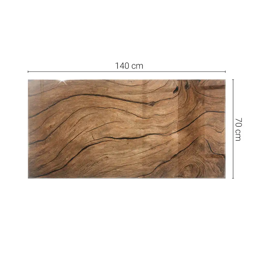 Plateau rectangulaire en verre avec motif de forêt élégant