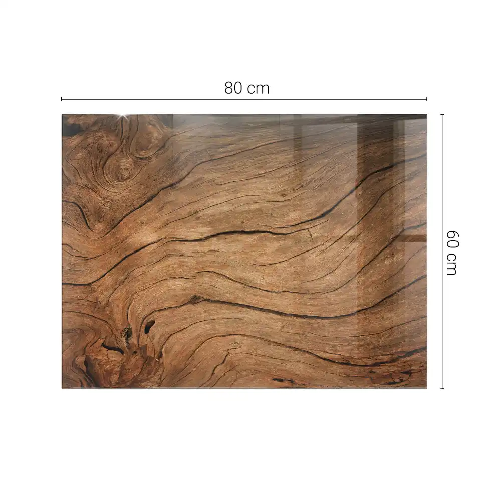 Plateau rectangulaire en verre avec motif de forêt élégant