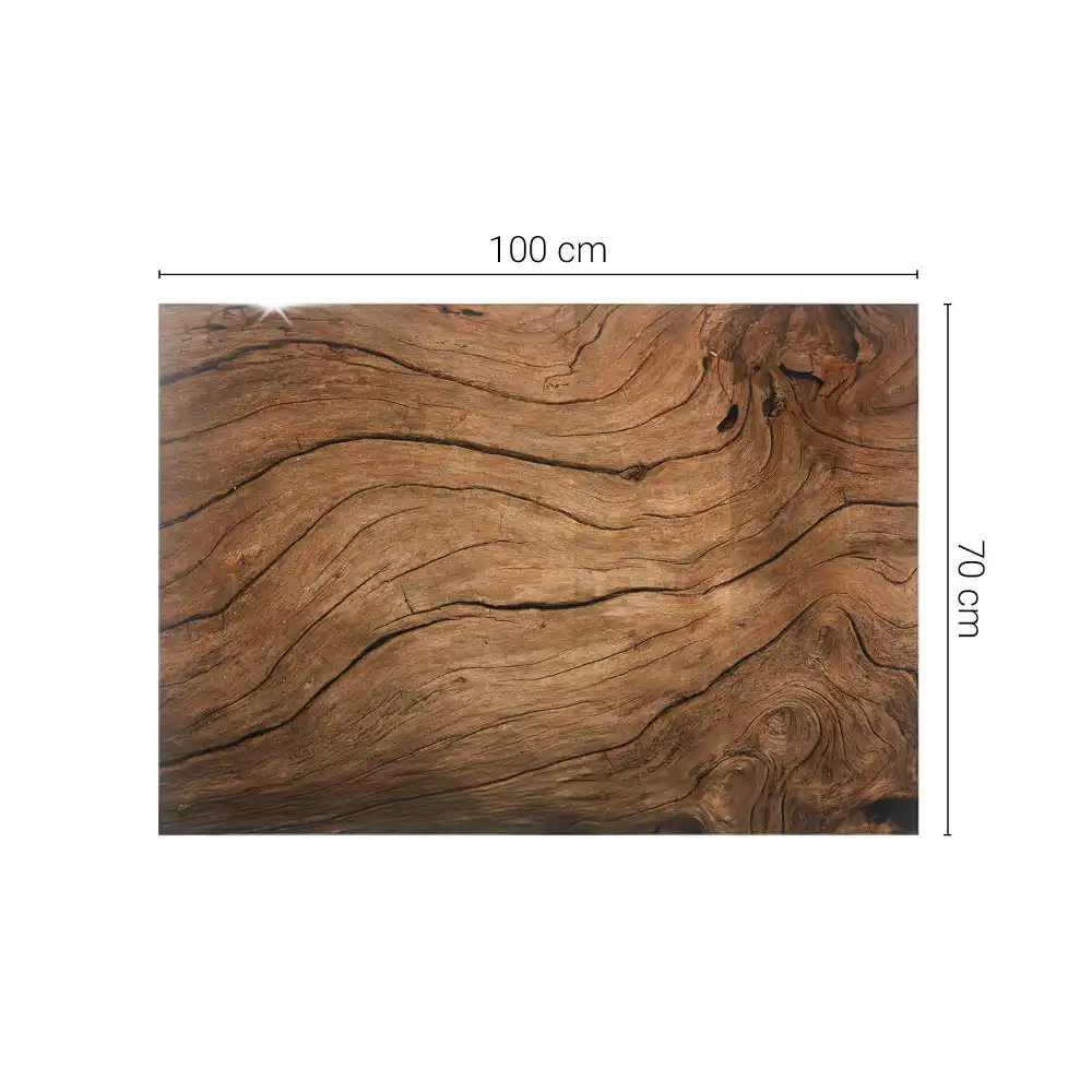 Plateau rectangulaire en verre avec motif de forêt élégant