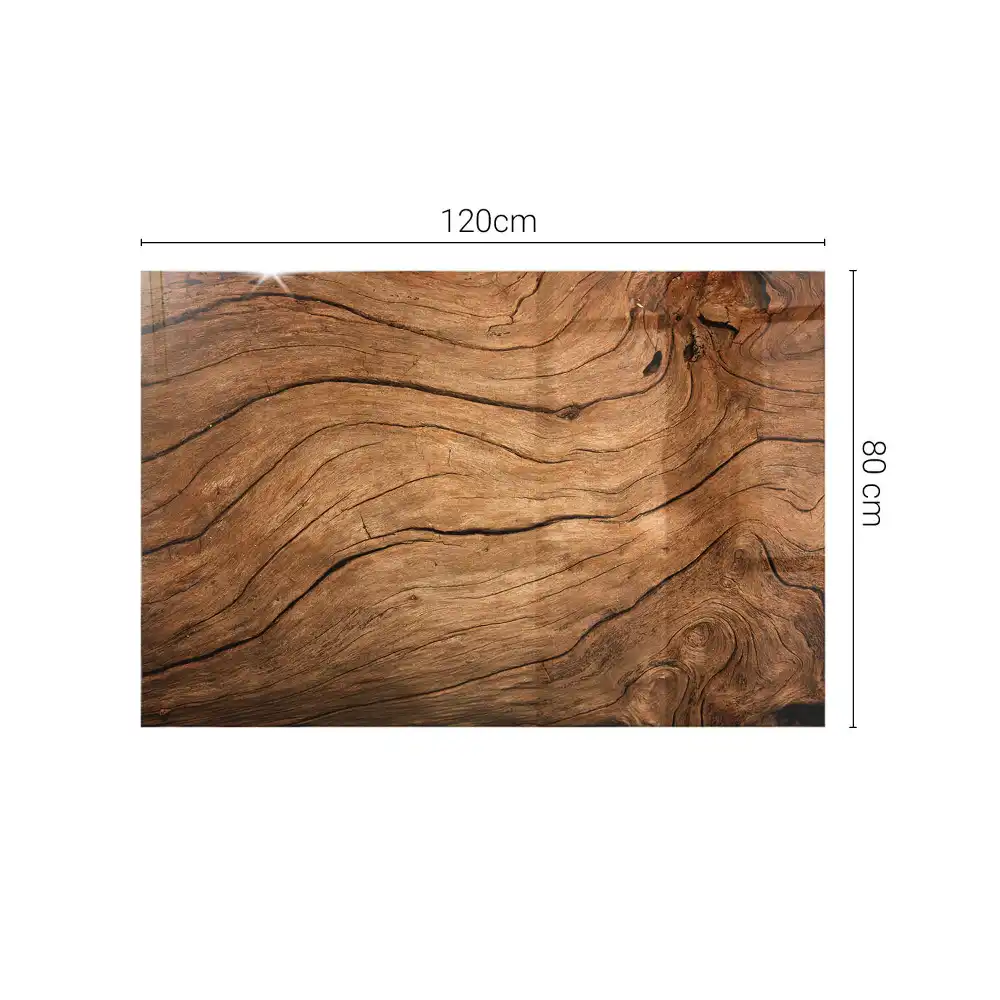 Plateau rectangulaire en verre avec motif de forêt élégant