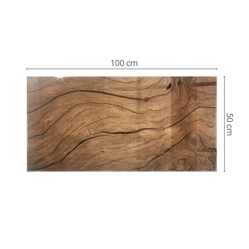 Plateau rectangulaire en verre avec motif de forêt élégant