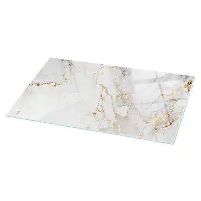 Plateau rectangulaire en verre avec veines effet marbre