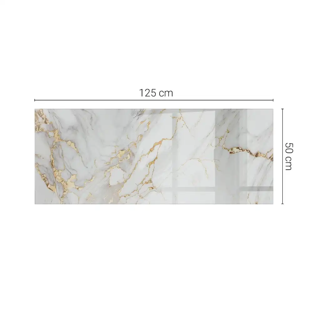 Plateau rectangulaire en verre avec veines effet marbre