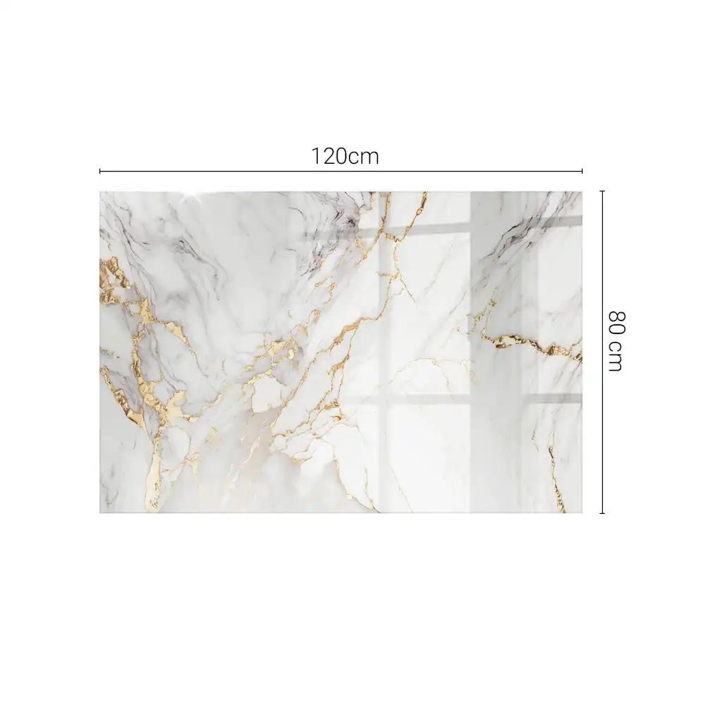 Plateau rectangulaire en verre avec veines effet marbre