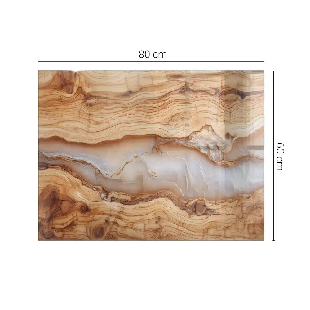 Plateau rectangulaire en bois et résine