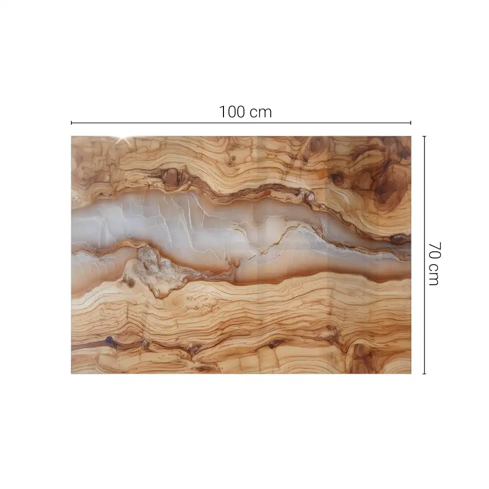 Plateau rectangulaire en bois et résine