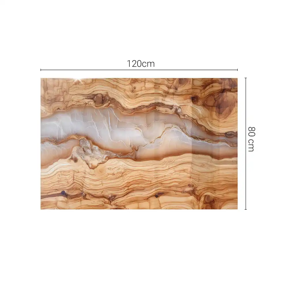 Plateau rectangulaire en bois et résine