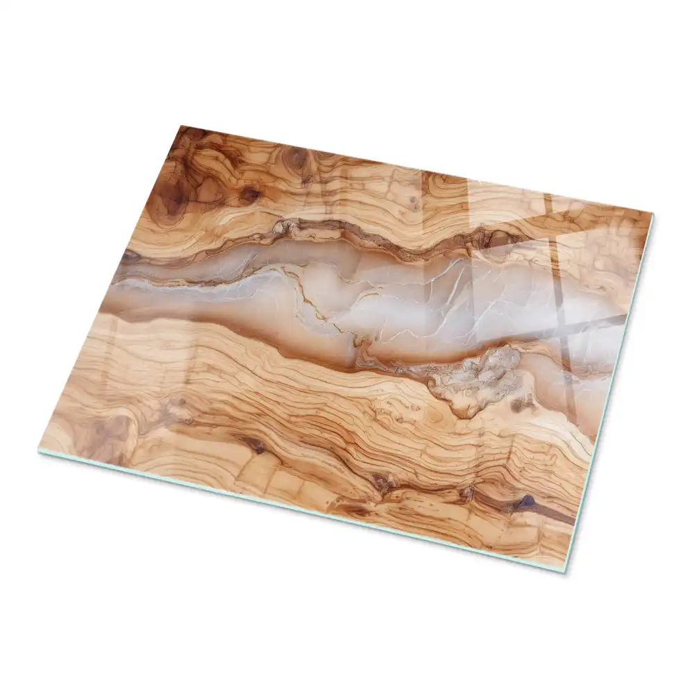 Plateau rectangulaire en bois et résine