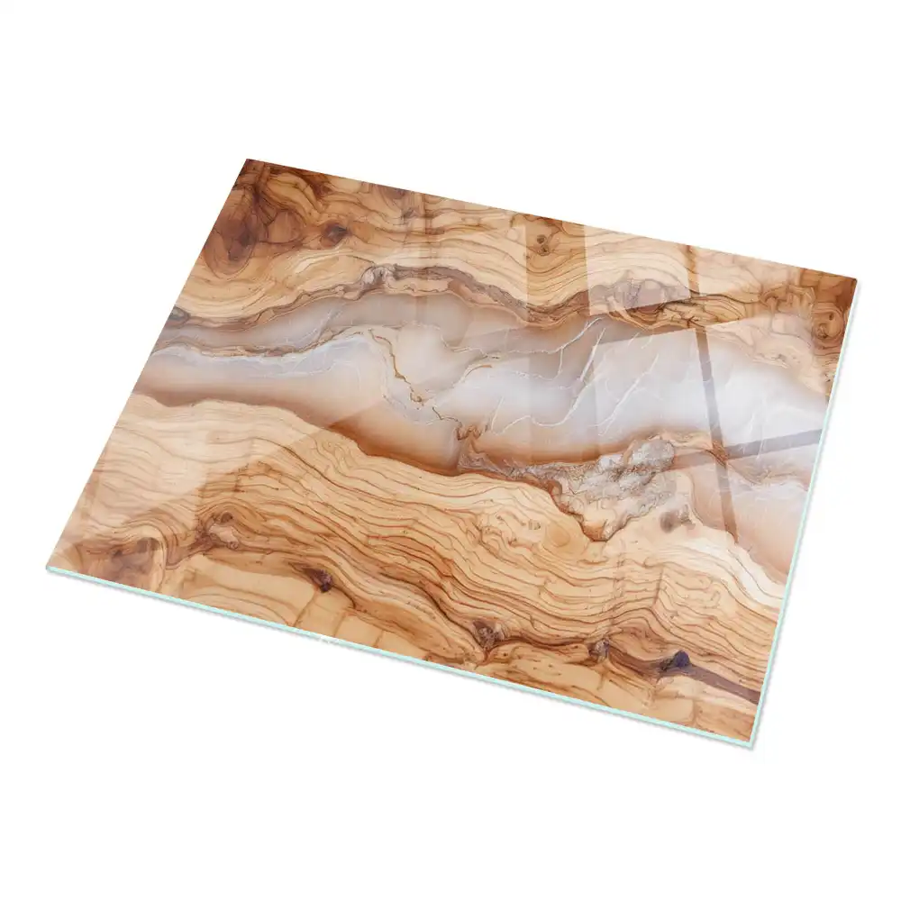 Plateau rectangulaire en bois et résine