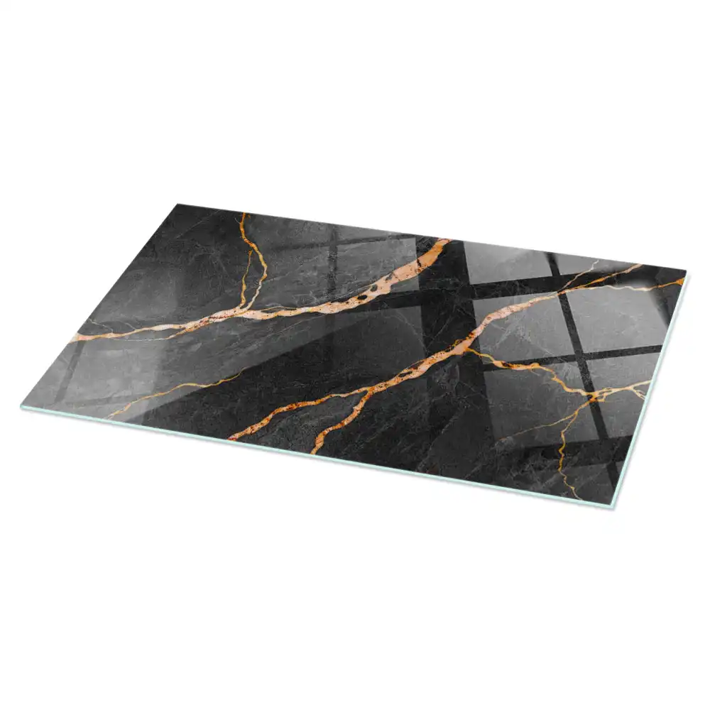Plateau de table rectangulaire effet marbre