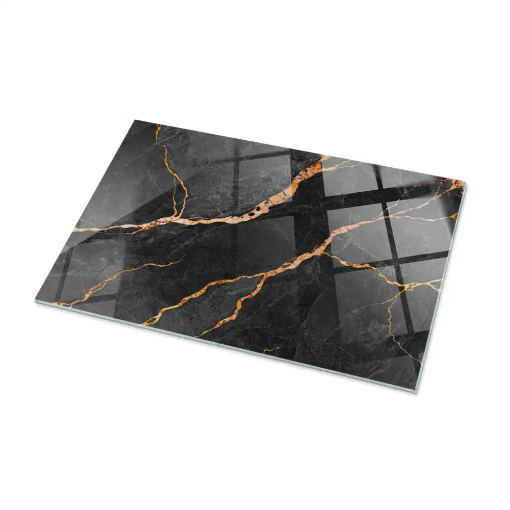 Plateau de table rectangulaire effet marbre