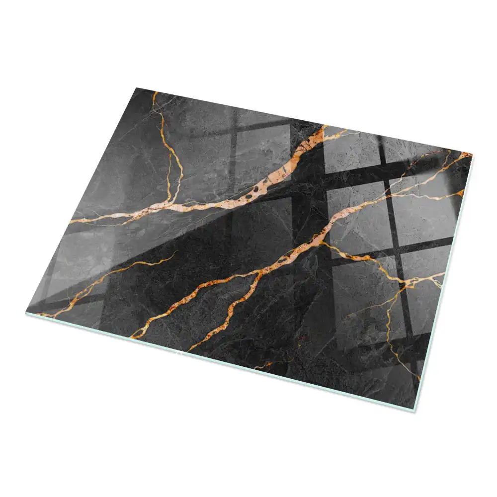 Plateau de table rectangulaire effet marbre