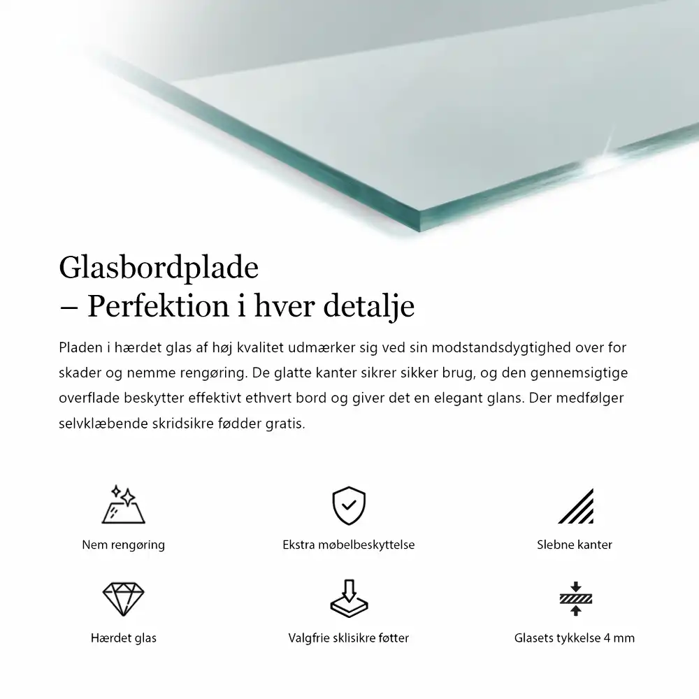 Plateau en verre rectangulaire transparent