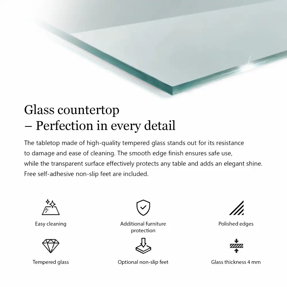Plateau en verre rectangulaire transparent