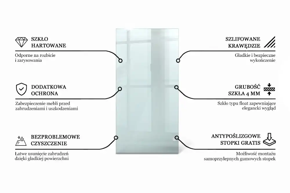 Plateau en verre rectangulaire transparent