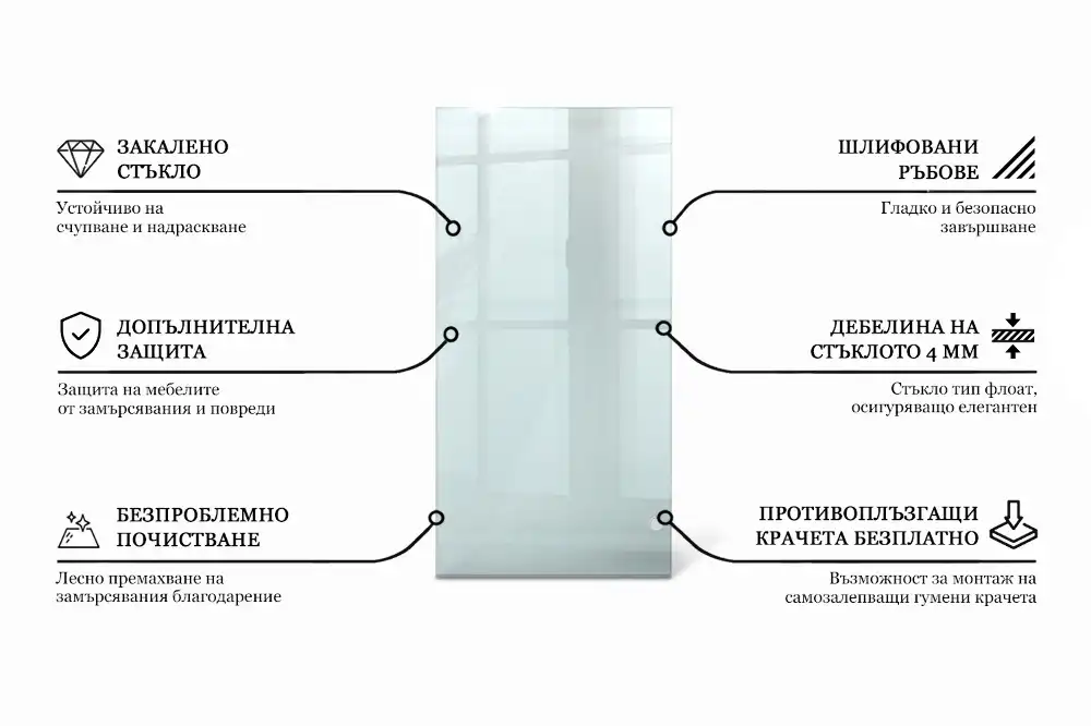 Plateau en verre rectangulaire transparent