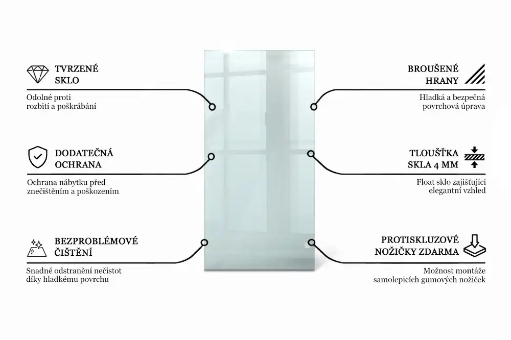 Plateau en verre rectangulaire transparent