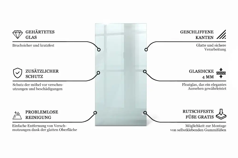 Plateau en verre rectangulaire transparent