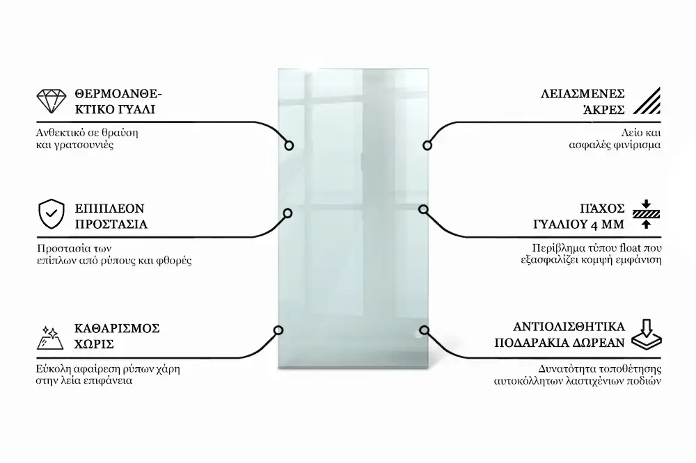 Plateau en verre rectangulaire transparent