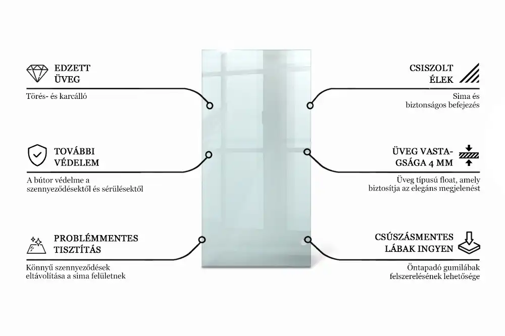 Plateau en verre rectangulaire transparent