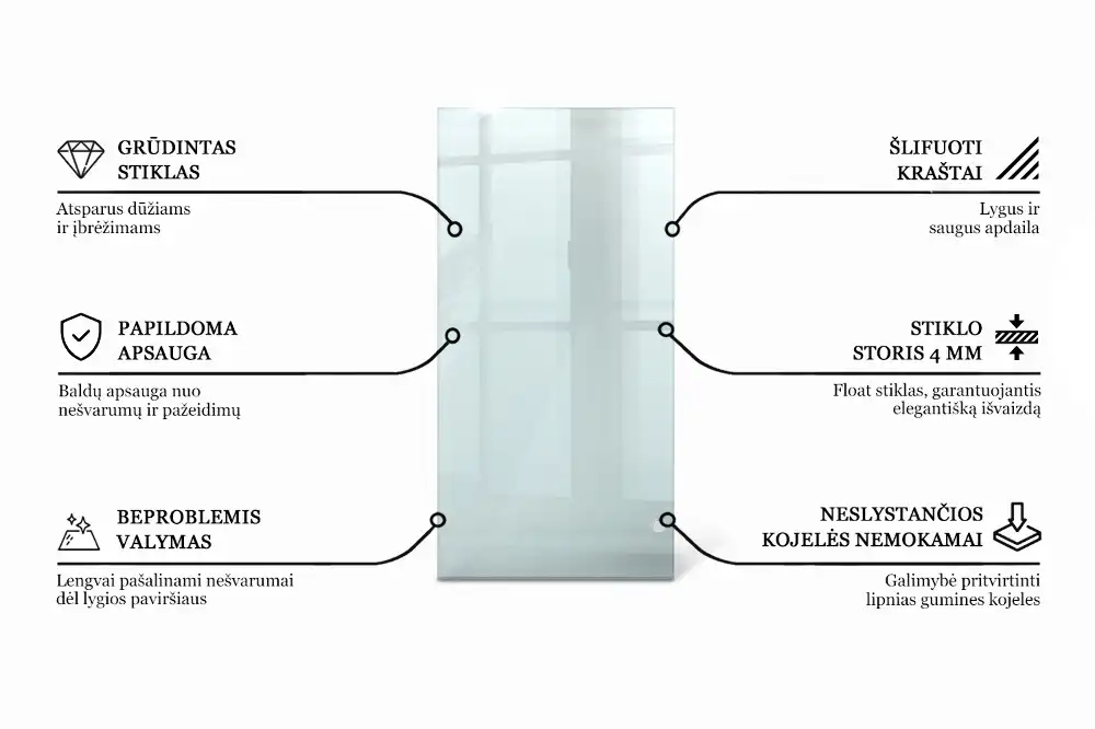 Plateau en verre rectangulaire transparent