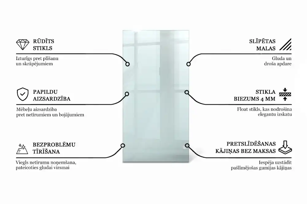 Plateau en verre rectangulaire transparent