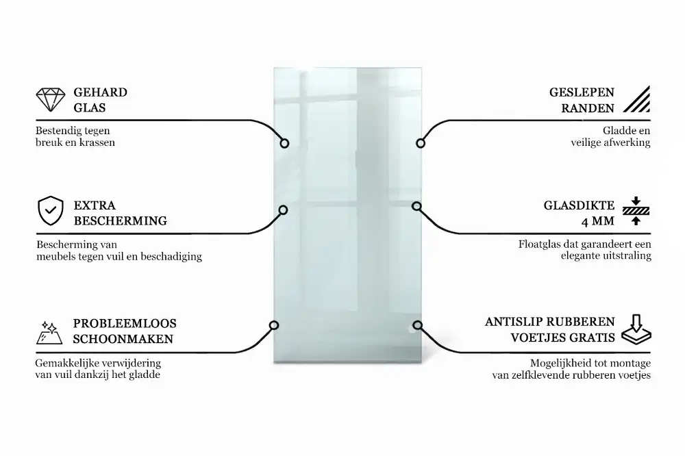 Plateau en verre rectangulaire transparent