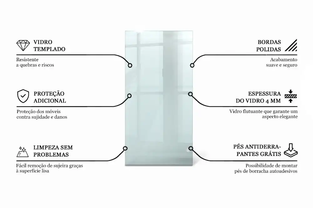 Plateau en verre rectangulaire transparent