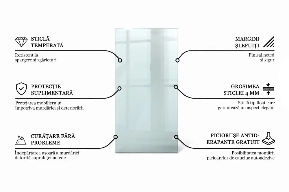 Plateau en verre rectangulaire transparent