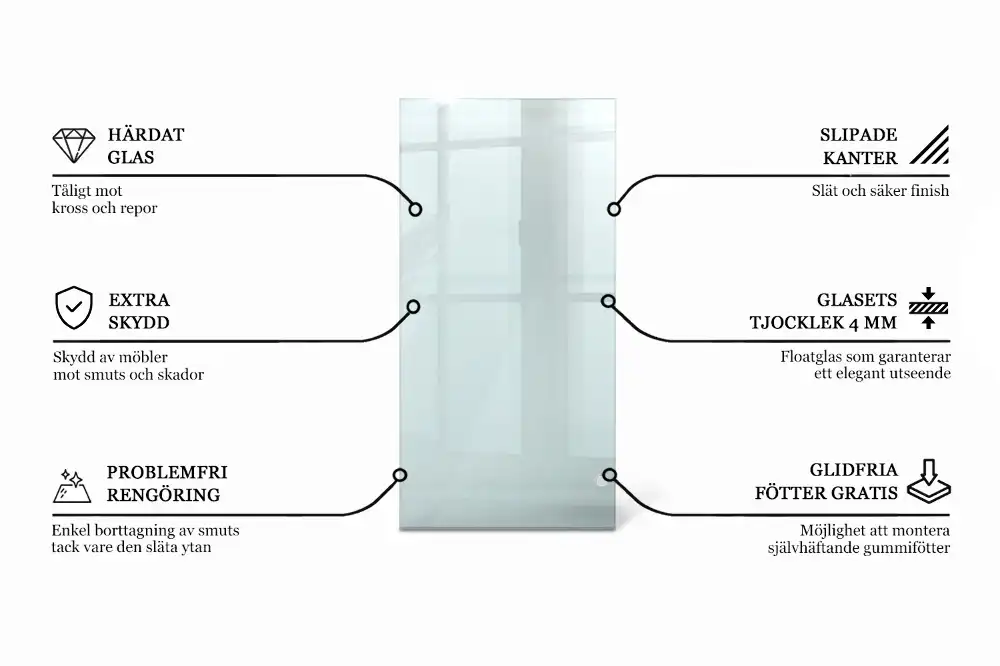 Plateau en verre rectangulaire transparent