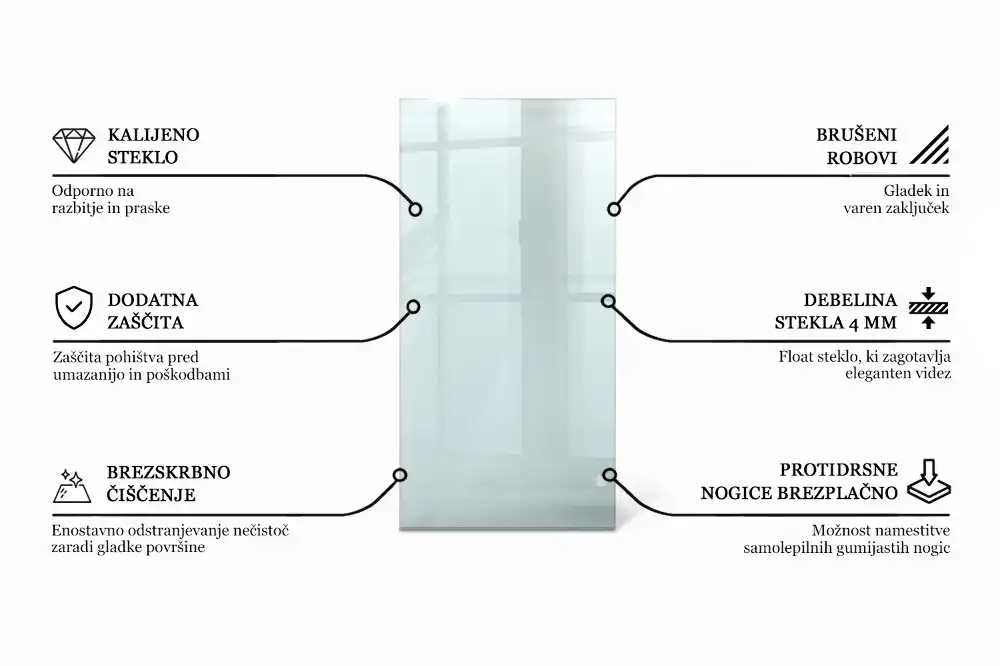 Plateau en verre rectangulaire transparent