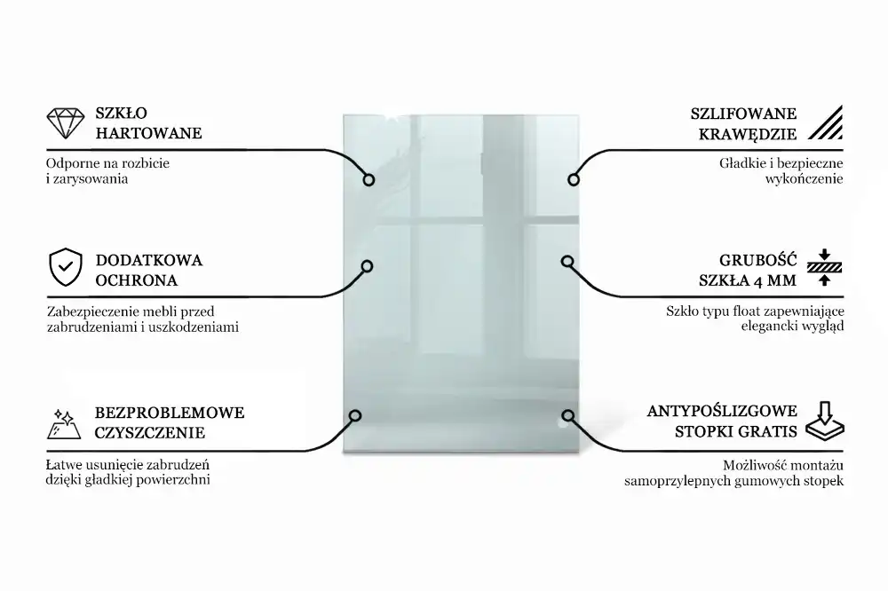 Plateau en verre rectangulaire transparent