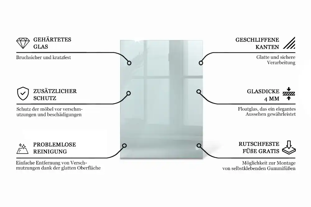 Plateau en verre rectangulaire transparent