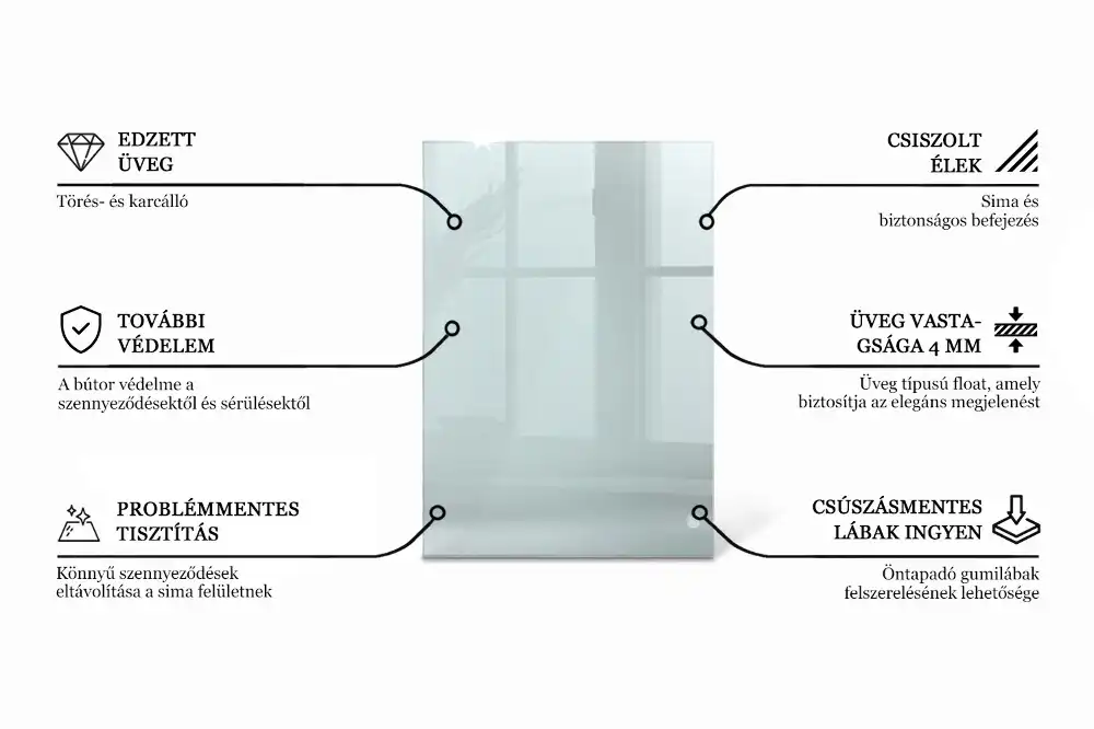 Plateau en verre rectangulaire transparent