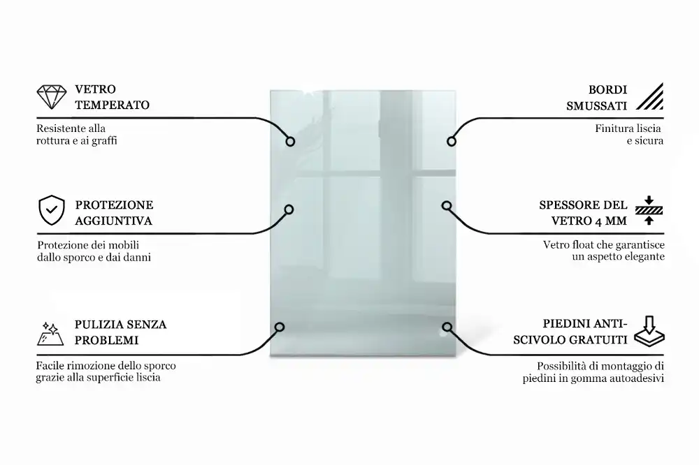 Plateau en verre rectangulaire transparent