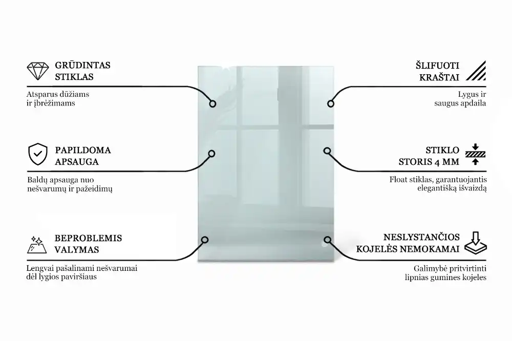 Plateau en verre rectangulaire transparent
