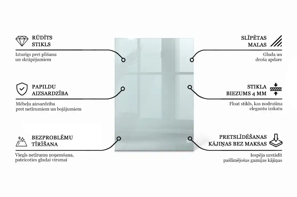 Plateau en verre rectangulaire transparent