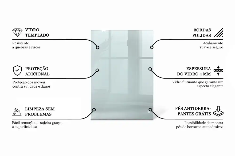 Plateau en verre rectangulaire transparent