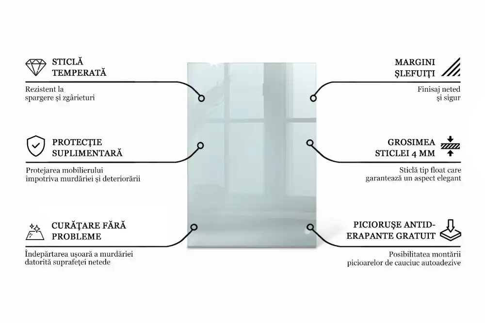 Plateau en verre rectangulaire transparent