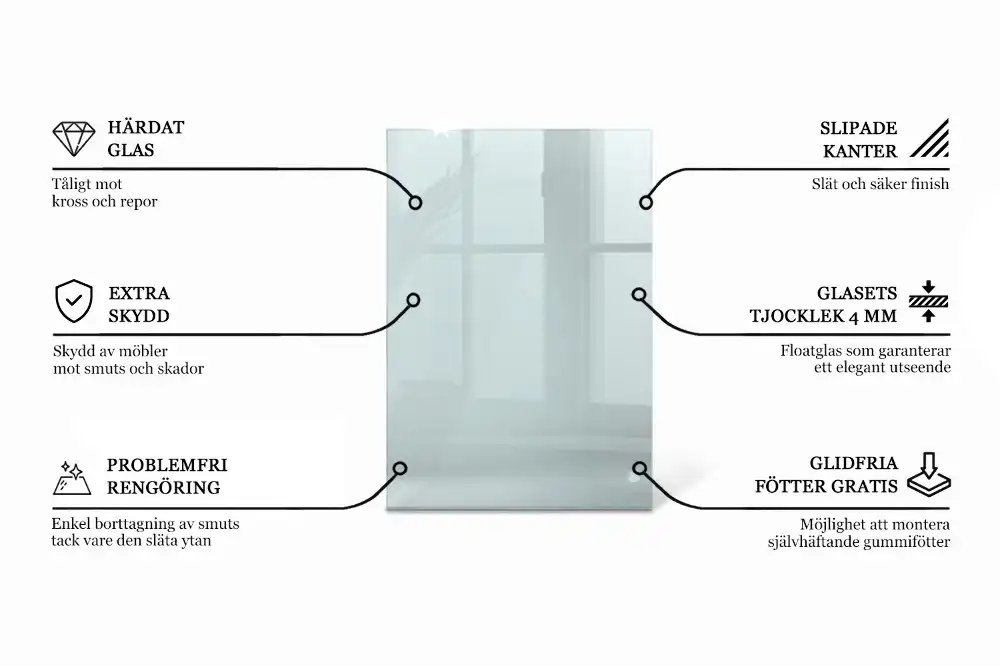 Plateau en verre rectangulaire transparent
