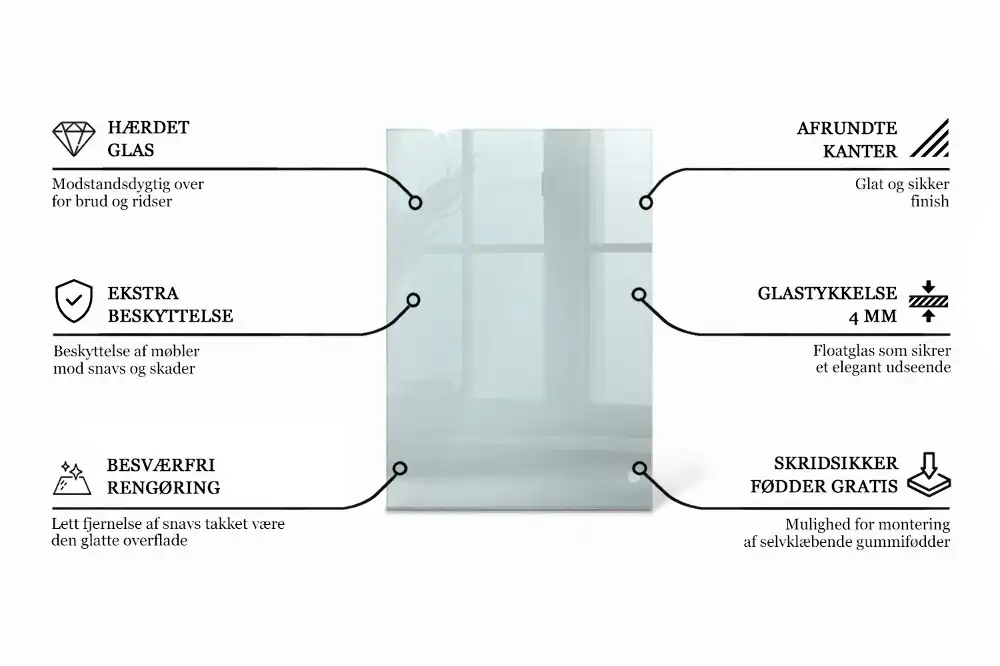 Plateau en verre rectangulaire transparent