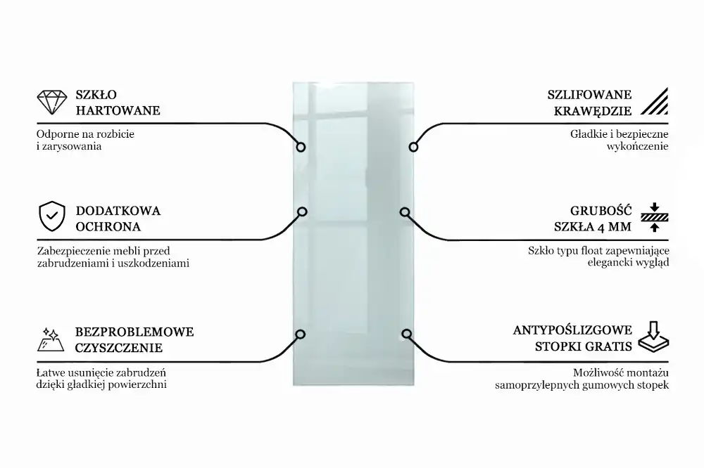 Plateau en verre rectangulaire transparent