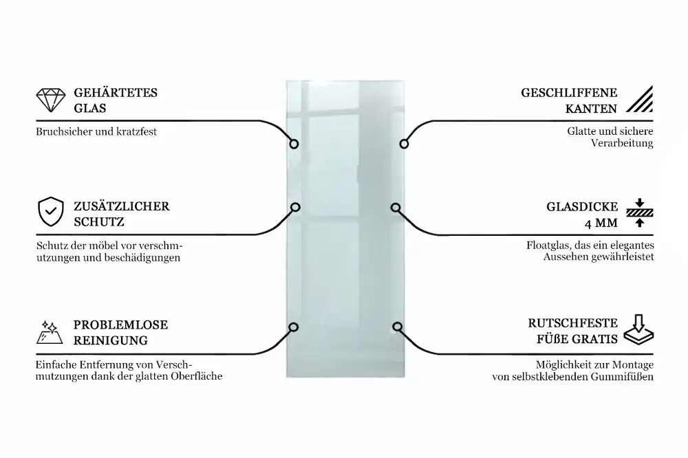 Plateau en verre rectangulaire transparent