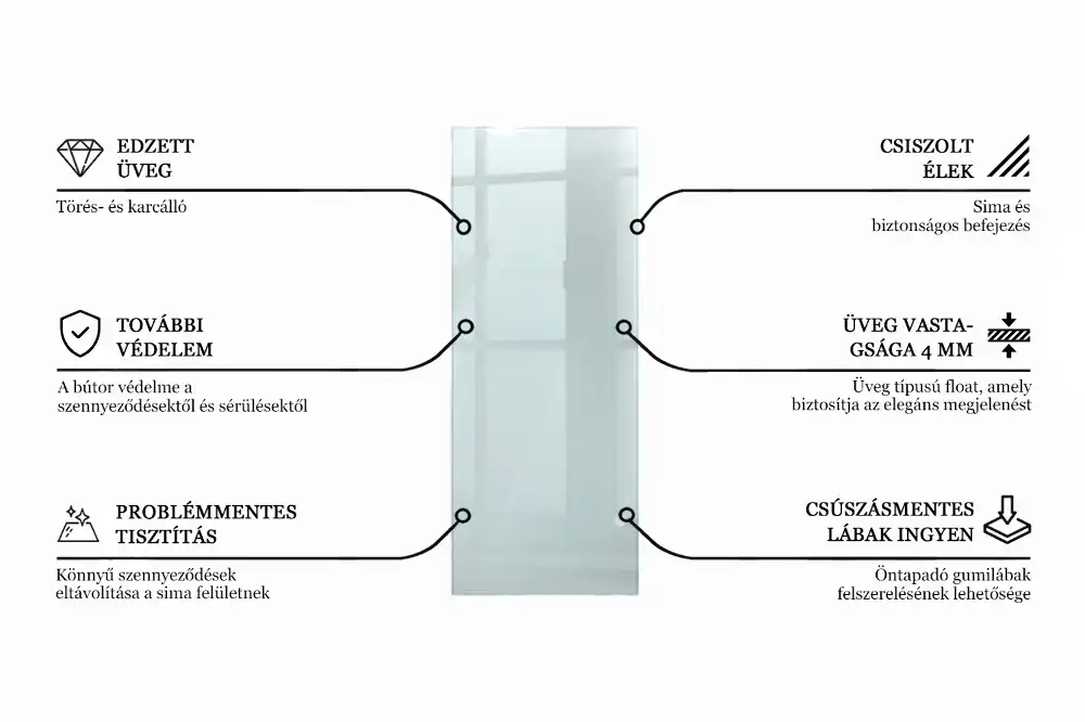 Plateau en verre rectangulaire transparent