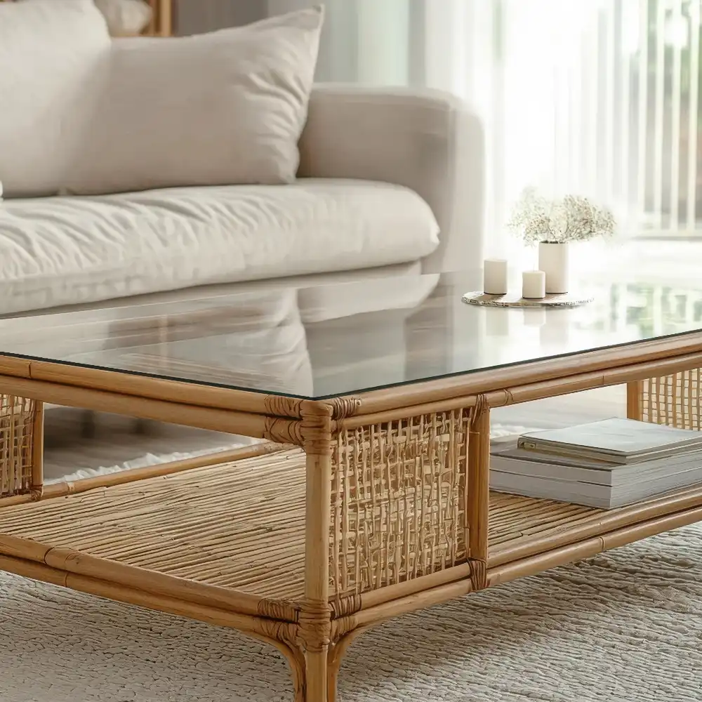 Plateau en verre rectangulaire transparent