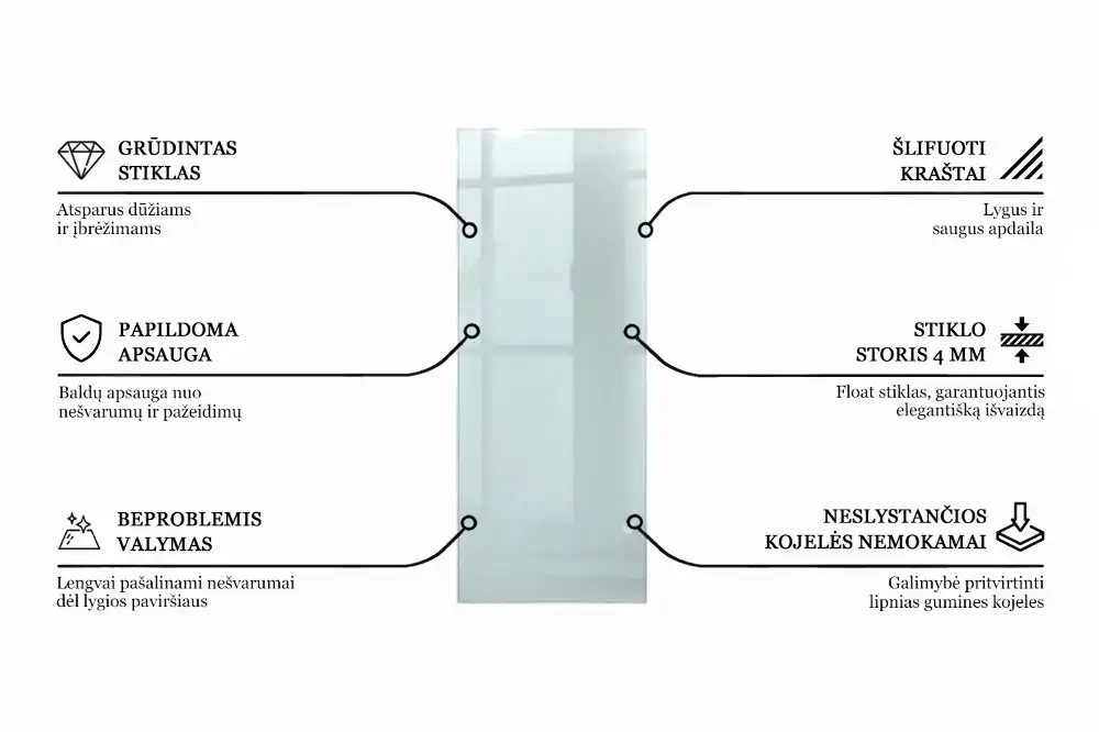 Plateau en verre rectangulaire transparent